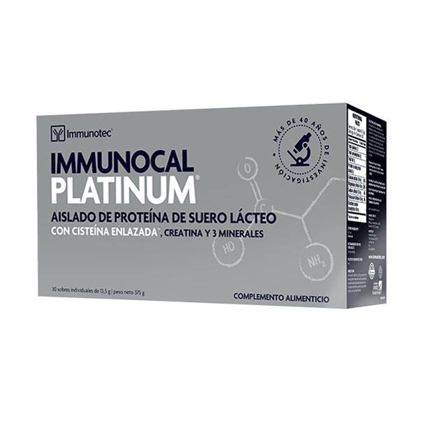 Inmunocal Platinum - Precusor del Glutatión 30Ud./300Gr. (Aislado de Proteína de Suero Lácteo Con Císteina Enlazada, Creatina y Minerales)